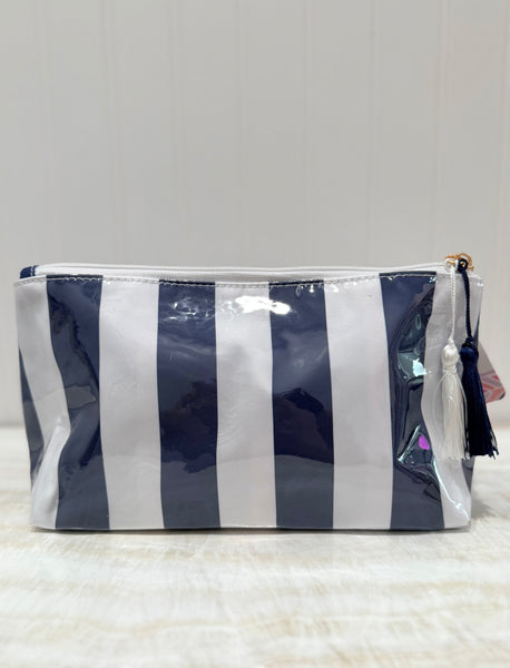 Pretty Stripe Pouch - Navy