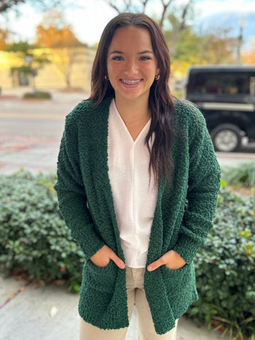 Popcorn Cozy Cardigan - Green
