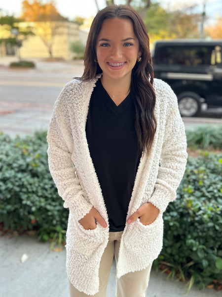 Popcorn Cozy Cardigan - White