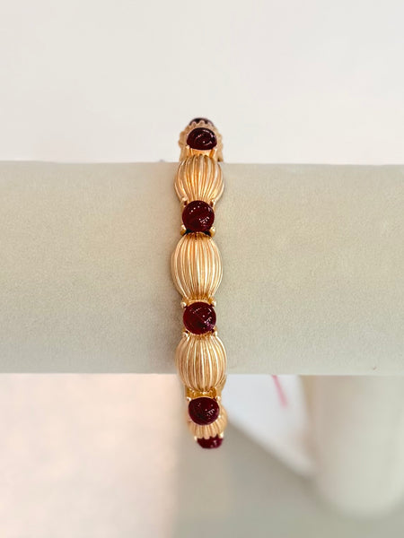 Dome Detail Bangle - Red