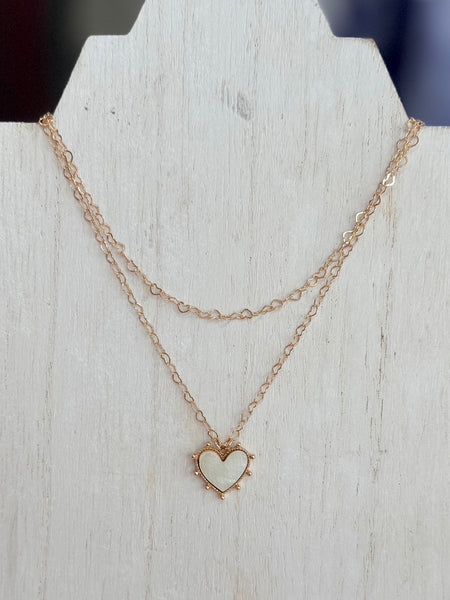 Pearlescent Heart Necklace