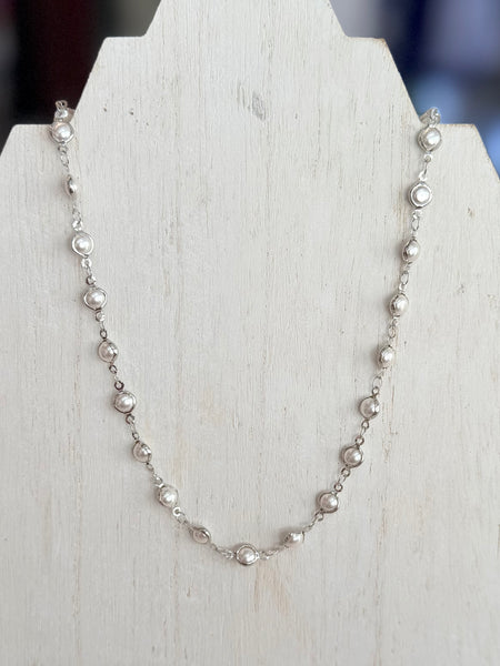 Pearl Path Necklace - Silver