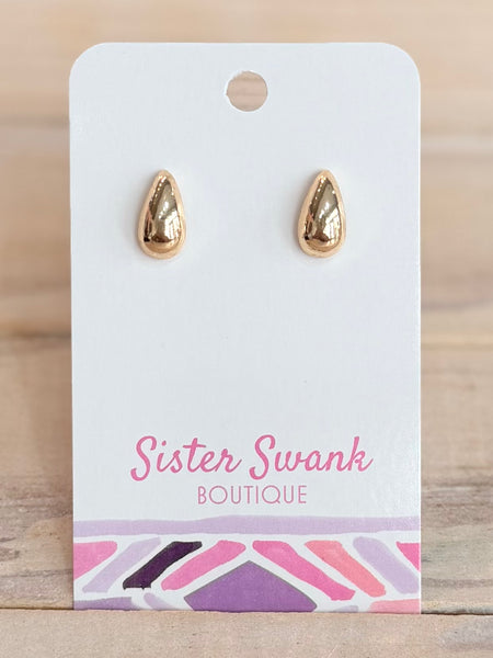 Sleek Teardrop Earrings - Gold