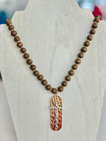 Wood Beaded Necklace