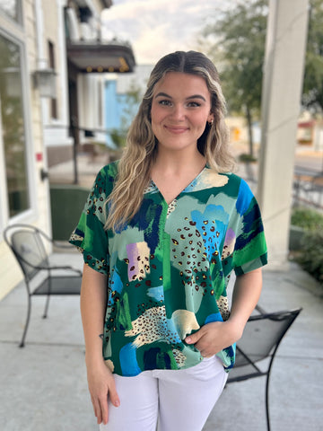 Just a Crush Blouse - Teal