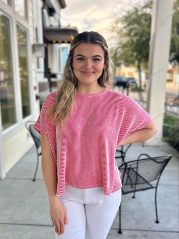 Let Them Know Top - Hot Pink