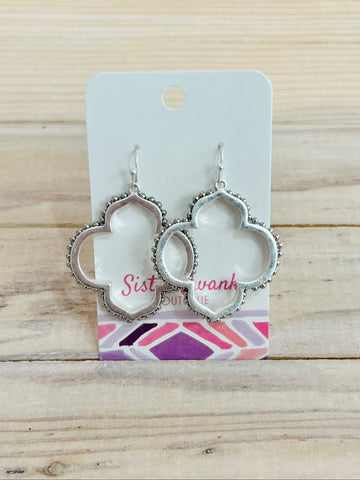 Clover Drop Earring with Metal Beading