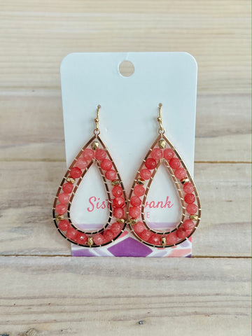 Teardrop Earrings With Beading Detail