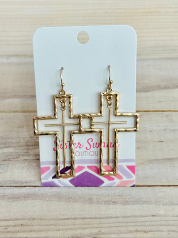 Heaven's Touch Drop Earrings - Gold