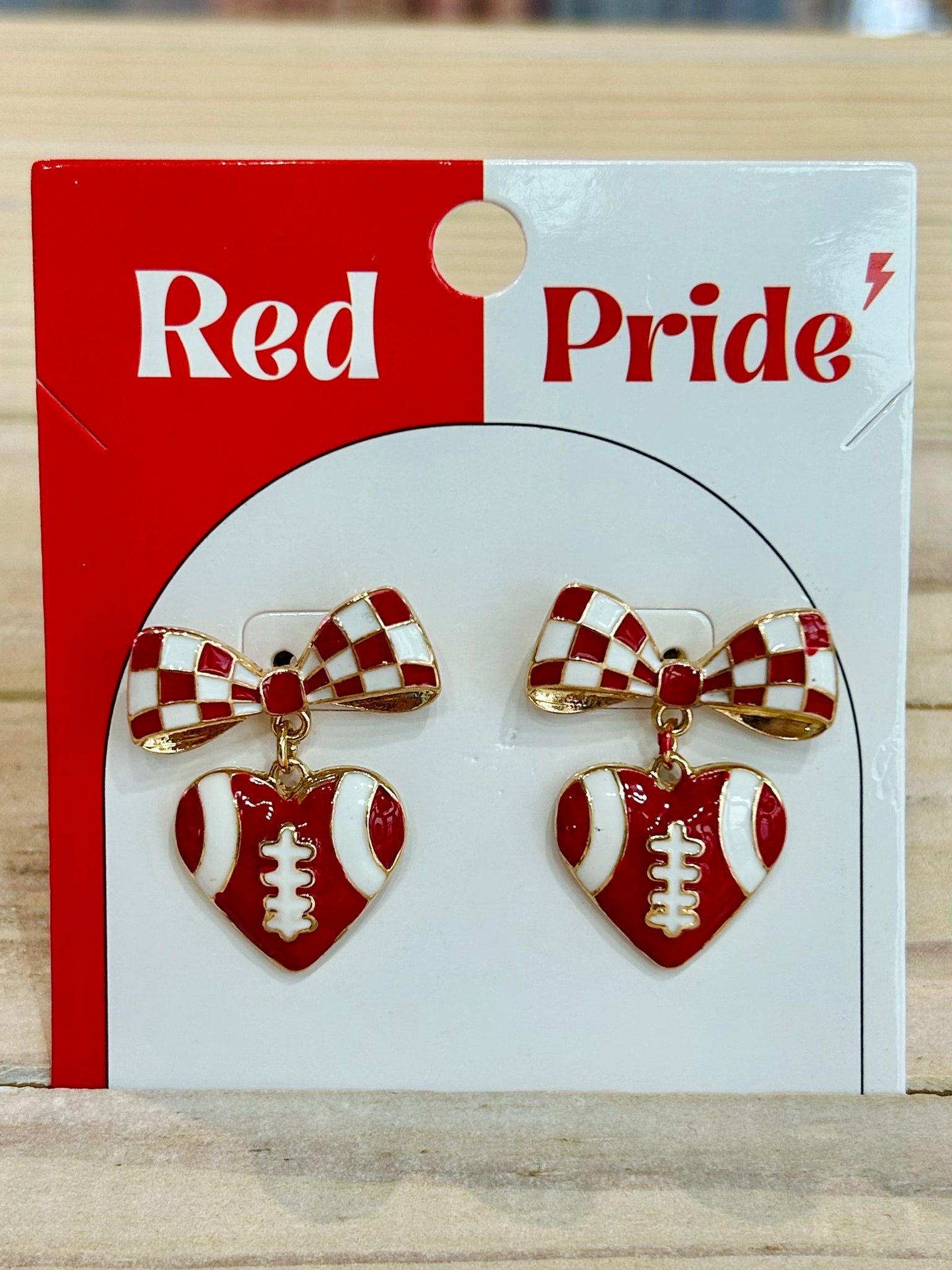 Sweet Victory Drop Earrings - Red/White