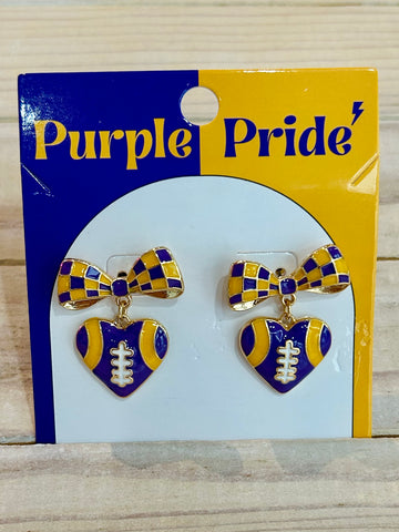 Sweet Victory Drop Earrings - Purple/Yellow