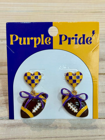 Sideline Sweetheart Earrings - Purple/Yellow