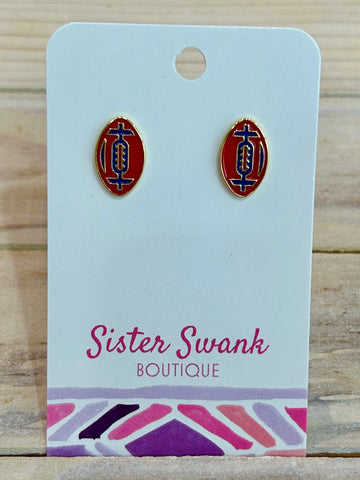 Game Day Glam Studs - Red/Blue