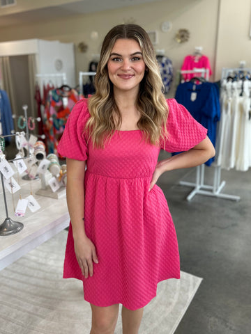 I'll Be Loving You Dress - Hot Pink