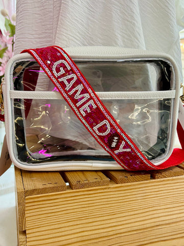Tailgate Glam Purse Strap - Red/White