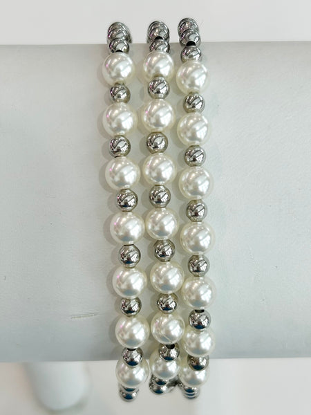 Pearl Dreams Bracelet Set - Silver