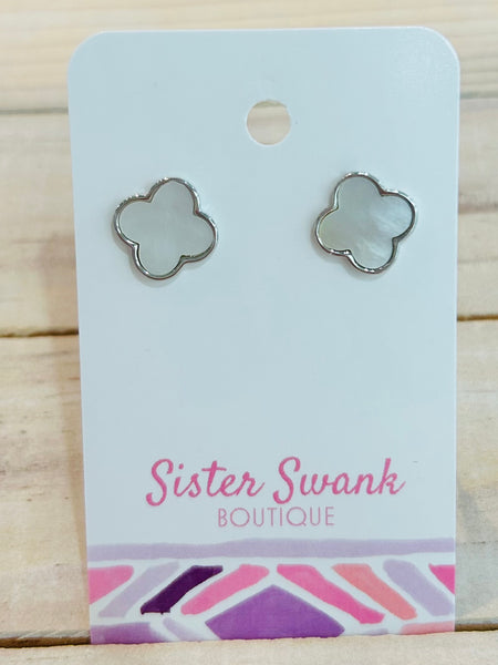 Gold Dipped Clover Stud Earrings