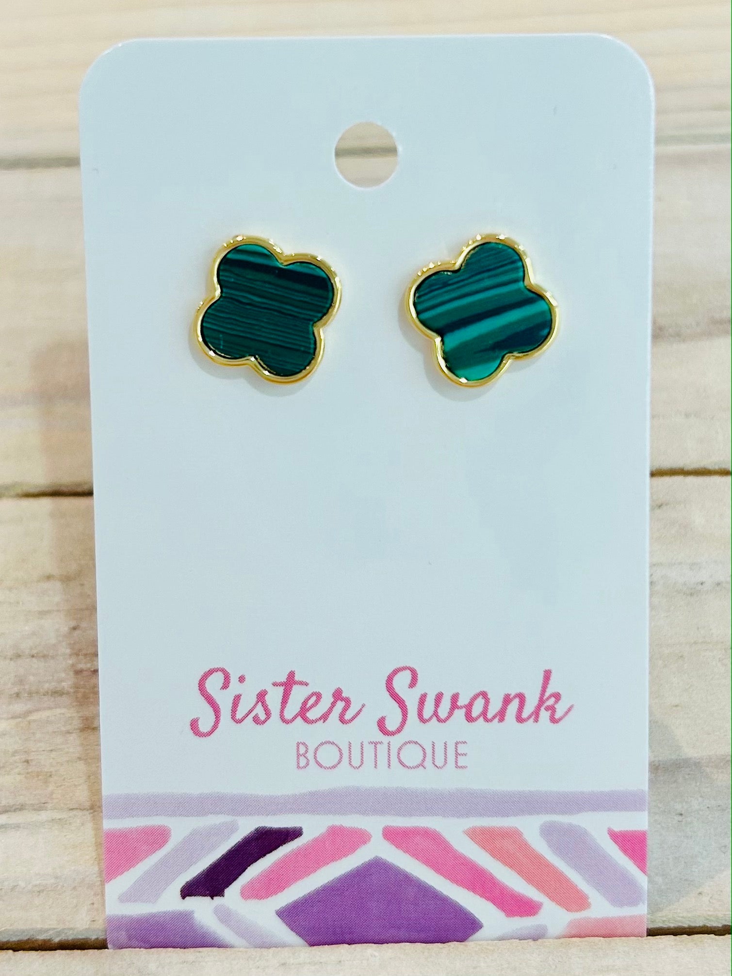 Gold Dipped Clover Stud Earrings