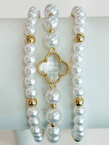 Ivory Clover Bracelet Stacks