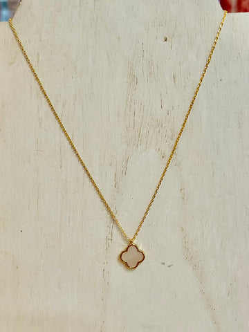 Dainty Clover Pendant Necklace - Gold