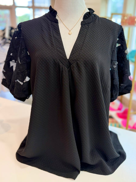 Lace & Lovely Blouse - Black