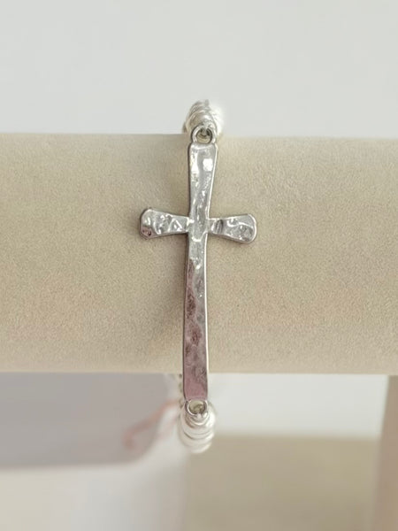 Pearls & Prayers Bracelet - Silver