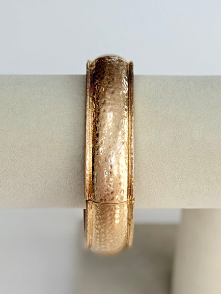 Dainty Hammered Bangle - Gold