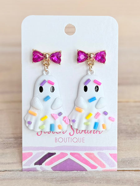 Playful Ghost Drop Earrings