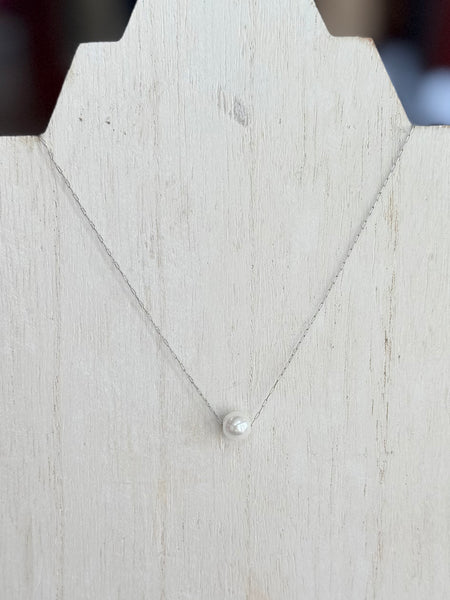 Pearl Petite Necklace - Silver