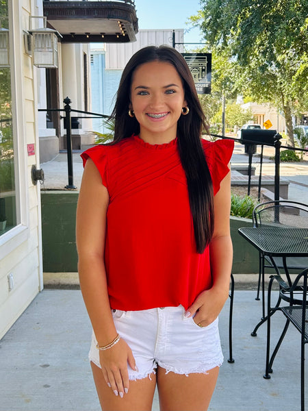 Everyday Elegance Blouse - Red