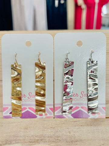 Simple Wavy Metal Drop Earrings