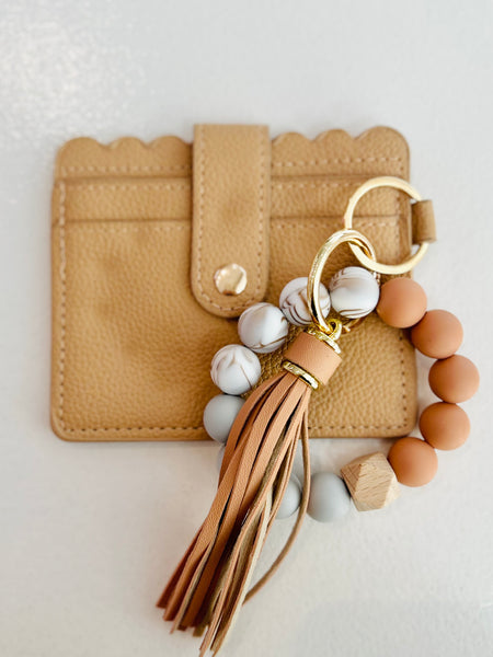 On The Go Beaded Wristlet - Mocha