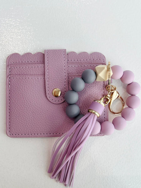 On The Go Beaded Wristlet - Lavender