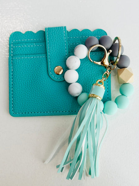 On The Go Beaded Wristlet - Mint