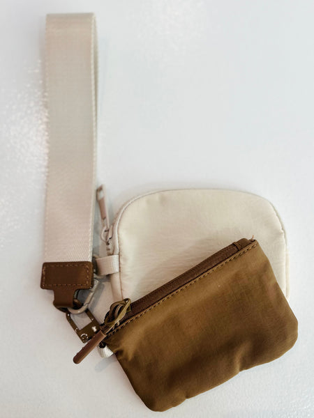 Dual Pouch Wristlet Wallet - Mocha