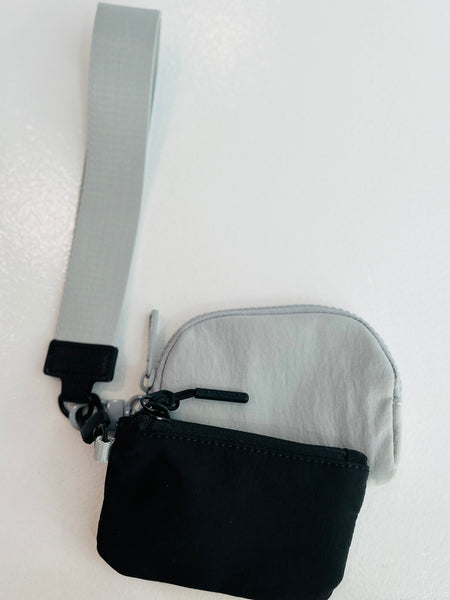 Dual Pouch Wristlet Wallet - Grey