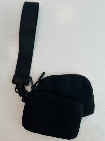 Wristlet Keychain Wallet - Black