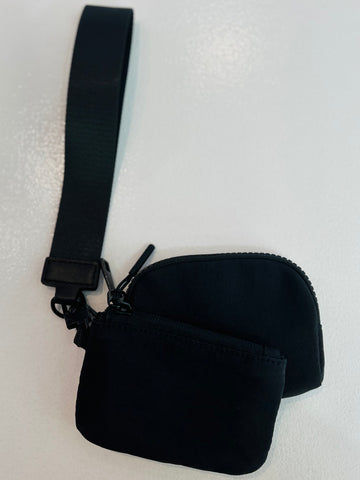 Wristlet Keychain Wallet - Black
