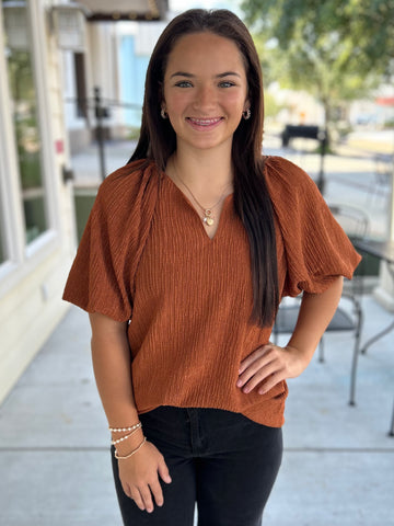 Boundless Beauty Blouse - Rust