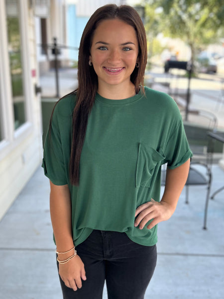 Keep It Comfy Top - Dark Green