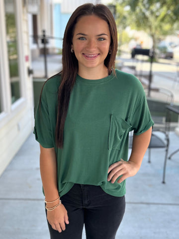 Keep It Comfy Top - Dark Green