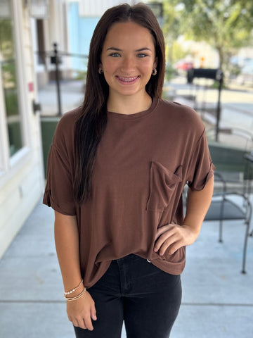 Keep It Comfy Top - Brown