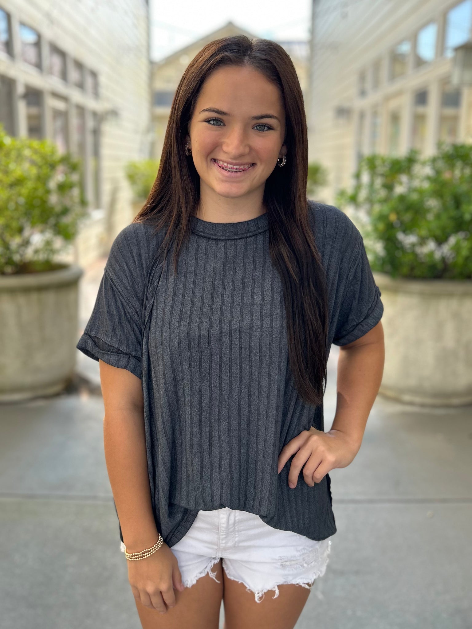 Weekend On The Coast Top - Ash Black