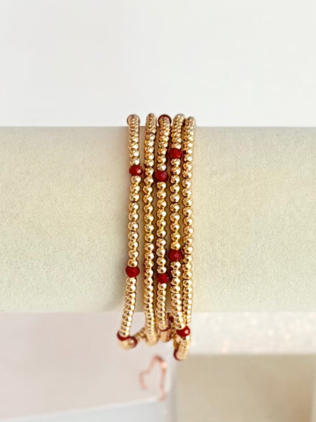Sweet Little Stack Bracelets - Wine