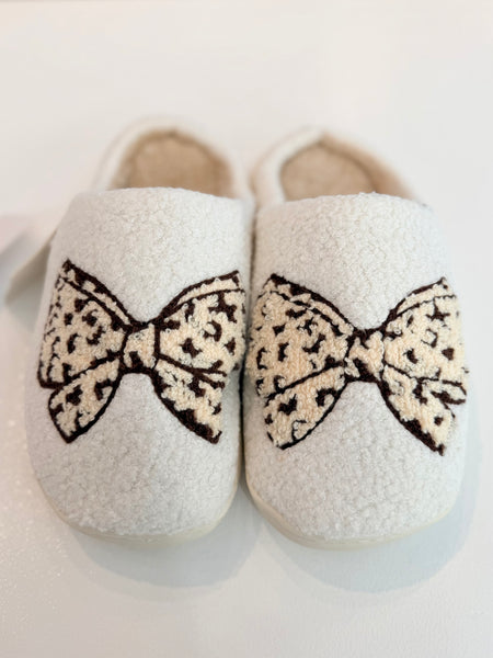 Leopard Bow Slippers