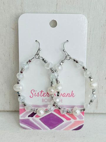 Beaded Teardrop Earrings With Pearl Accents