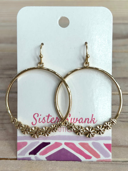 Simple Starburst Dangle Earrings - Gold