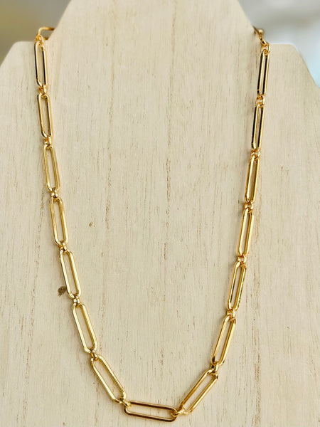 Metal Paperclip Chain Link Necklace