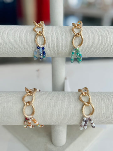 Beaded Bracelet with Chain Detail