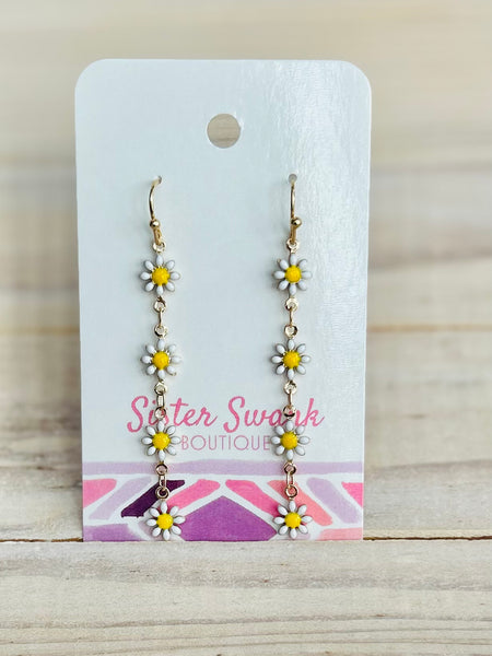 Linked Daisy Chain Drop Earrings